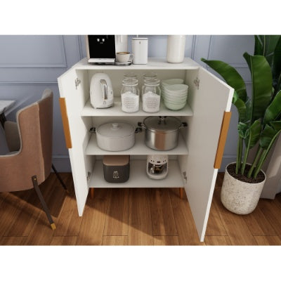 Luxury Modern White Sideboard Cabinet With Gold Handles For Kitchen, Dining Room Furniture Organizer