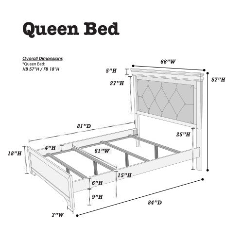 Luxury Dark Gray Faux Leather Tufted Headboard 1pc Queen Size Bed W LED Bedroom Furniture Gray Unique Texture FB Solid Wood