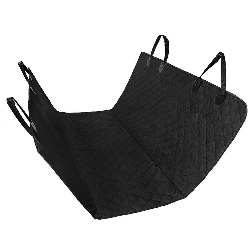 Dog Car Seat Cover - Hammock Style w/ Mesh Window, Zipper, & Storage Pocket
