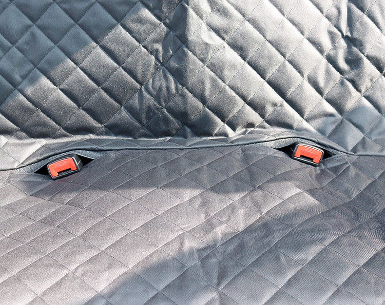 Dog Car Seat Cover - Hammock Style w/ Mesh Window, Zipper, & Storage Pocket