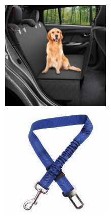 Dog Car Seat Cover - Hammock Style w/ Mesh Window, Zipper, & Storage Pocket