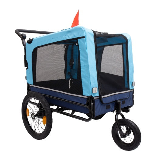 Luxury Pet Stroller – First-class comfort for your furry friend. Premium fabrics, smooth suspension, and a sleek foldable design for stylish strolls anywhere.