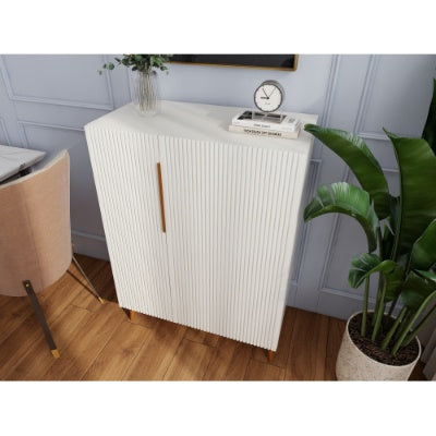 Luxury Modern White Sideboard Cabinet With Gold Handles For Kitchen, Dining Room Furniture Organizer