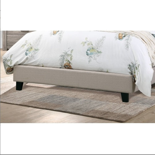 Luxury Modern Contemporary 1pc Queen Size Bed Adjustable HB Light Brown Polyfiber Tufted Upholstered Wooden Bedframe Bedroom Furniture